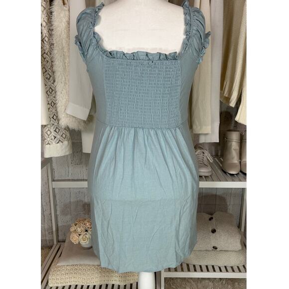 Derek Heart Junior's Sz XL/Women's Sz L Blue Sweetheart Neck Keyhole Dress #0425 - Picture 5 of 10